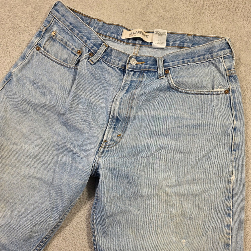 Levi's Jeans Men 38x34 (Fits 38x32) Light Wash 550 Relaxed Fit VTG Y2k